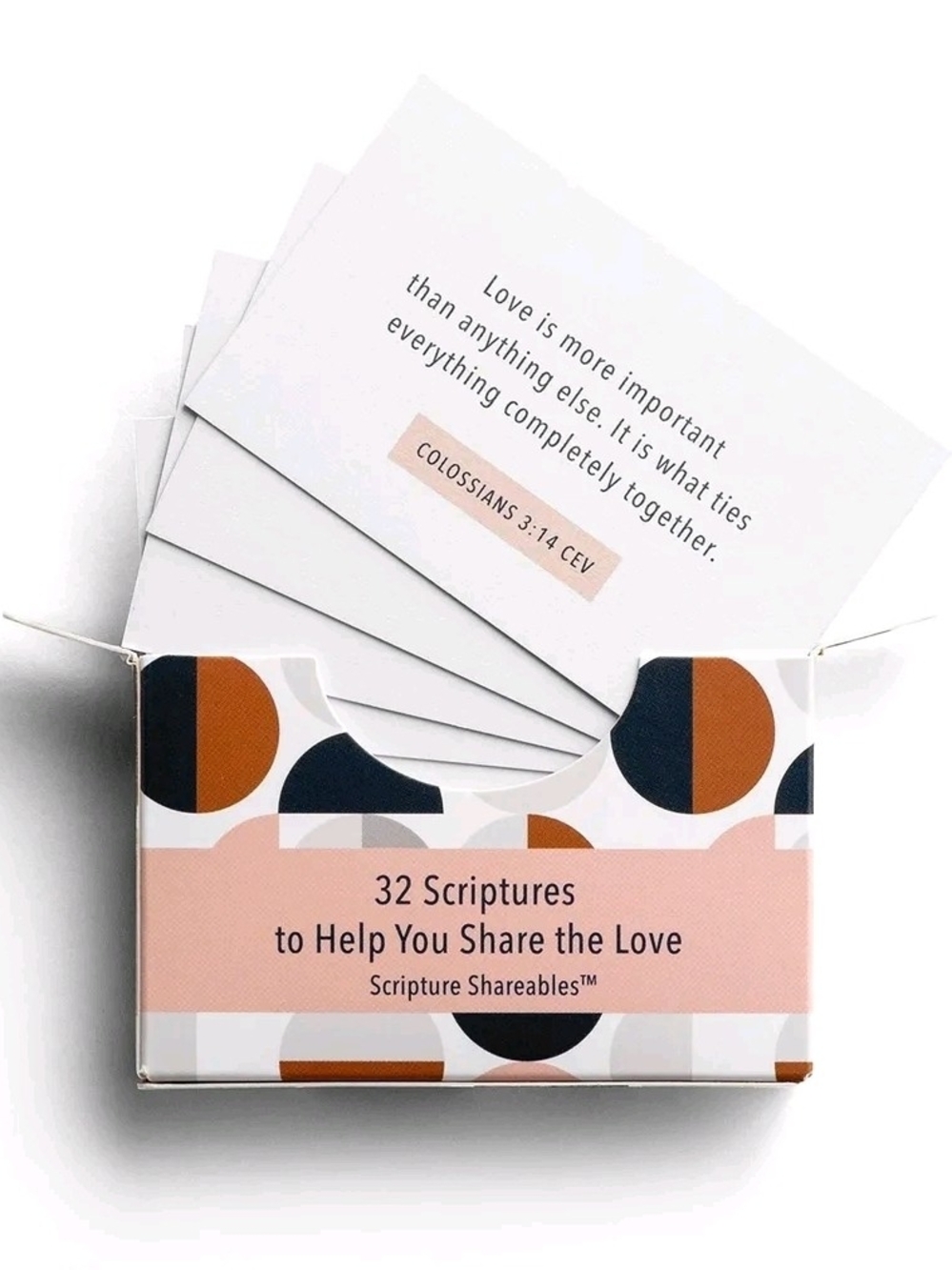 Scripture Shareables™ 32 Scripture Cards – Peach & Navy